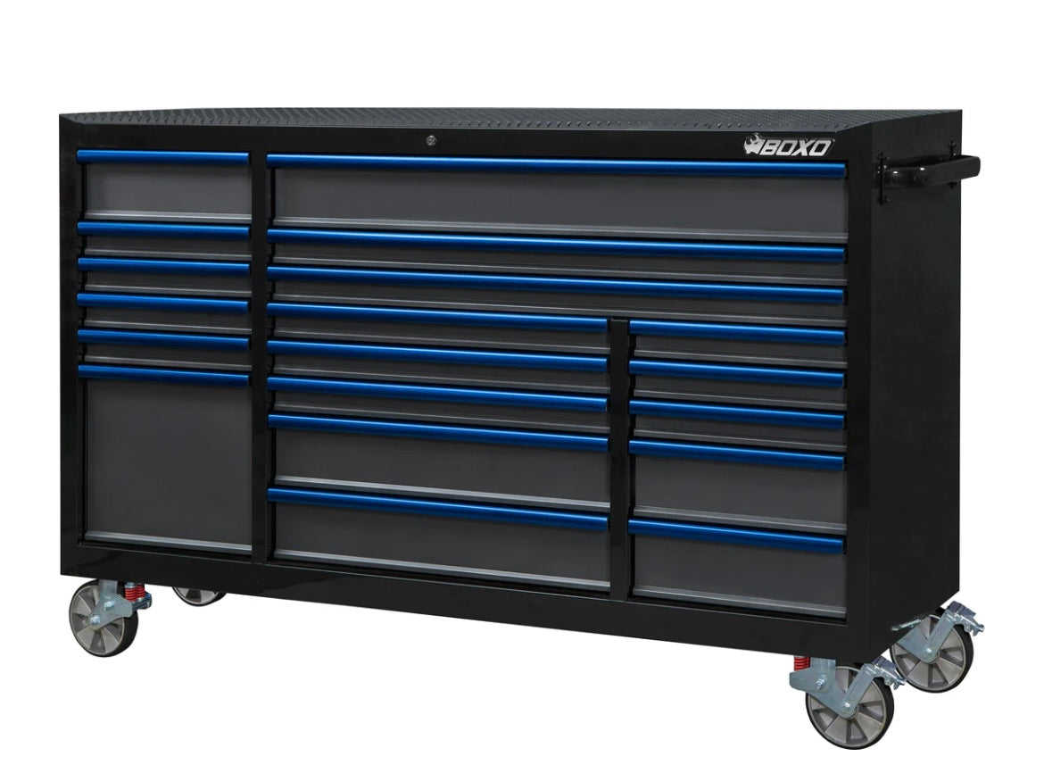 BOXO 72" 19 DRAWER TRIPLE BANK ROLL CABINET WITH DRAWER TRIM PACK - BLACK BODY & TRIM COLOUR OPTIONS