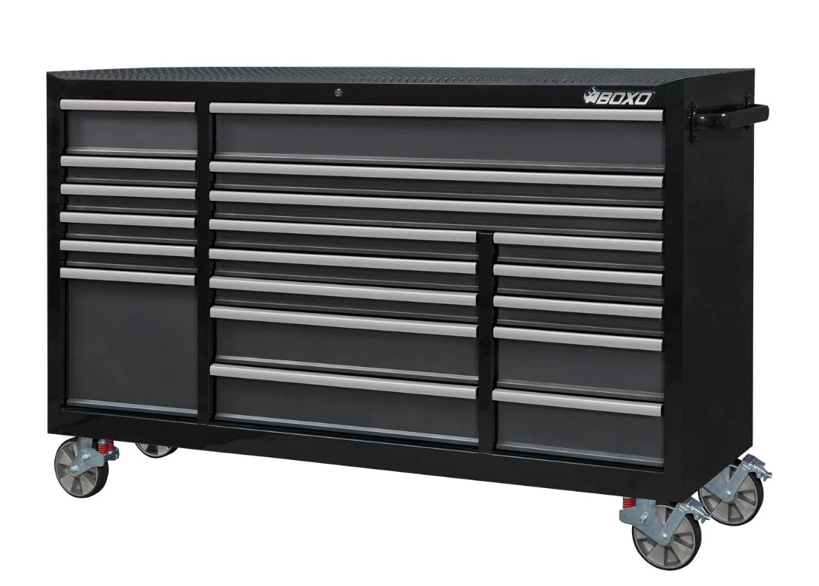 BOXO 72" 19 DRAWER TRIPLE BANK ROLL CABINET WITH DRAWER TRIM PACK - BLACK BODY & TRIM COLOUR OPTIONS