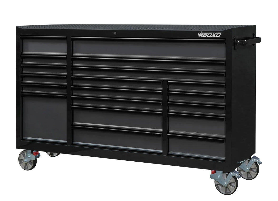 BOXO 72" 19 DRAWER TRIPLE BANK ROLL CABINET WITH DRAWER TRIM PACK - BLACK BODY & TRIM COLOUR OPTIONS