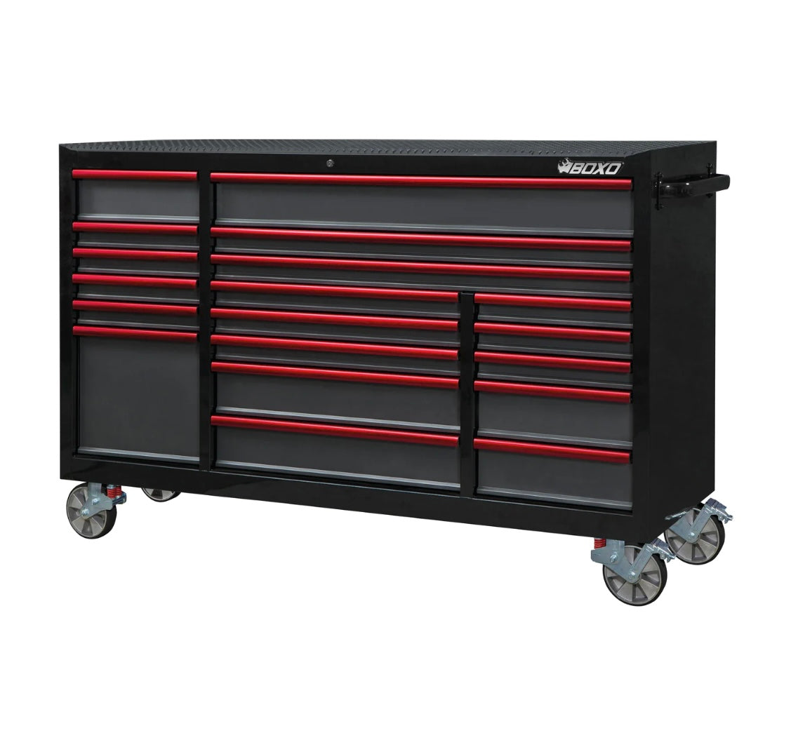 BOXO 72" 19 DRAWER TRIPLE BANK ROLL CABINET WITH DRAWER TRIM PACK - BLACK BODY & TRIM COLOUR OPTIONS