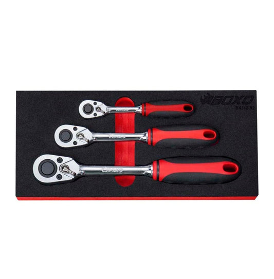 BOXO 3PC 72T ERGONOMIC RATCHET SET