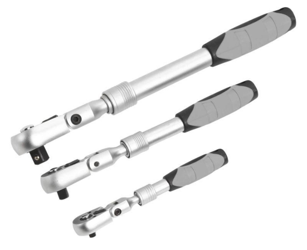 Ratchet Set With Flexi Head 1/2 3/8 1/4 Inch